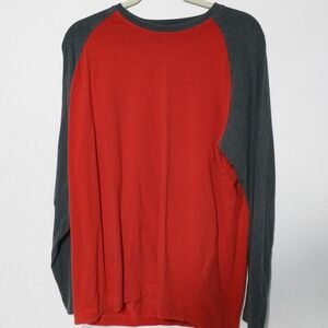 Zegna Sport Baseball Tee Mens Raglan Long Sleeve XL Red Grey Italy